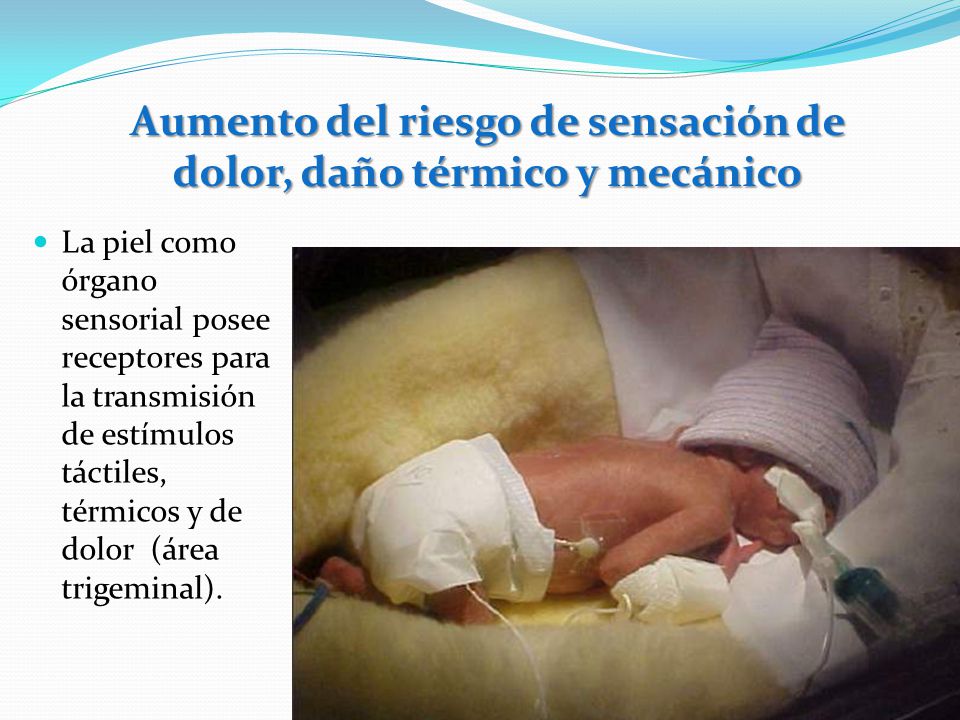 Aumento del riesgo de sensación de dolor, daño térmico y mecánico