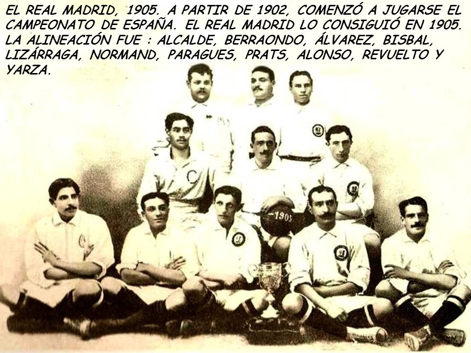 EL REAL MADRID, A PARTIR DE 1902, COMENZÓ A JUGARSE EL CAMPEONATO DE ESPAÑA.