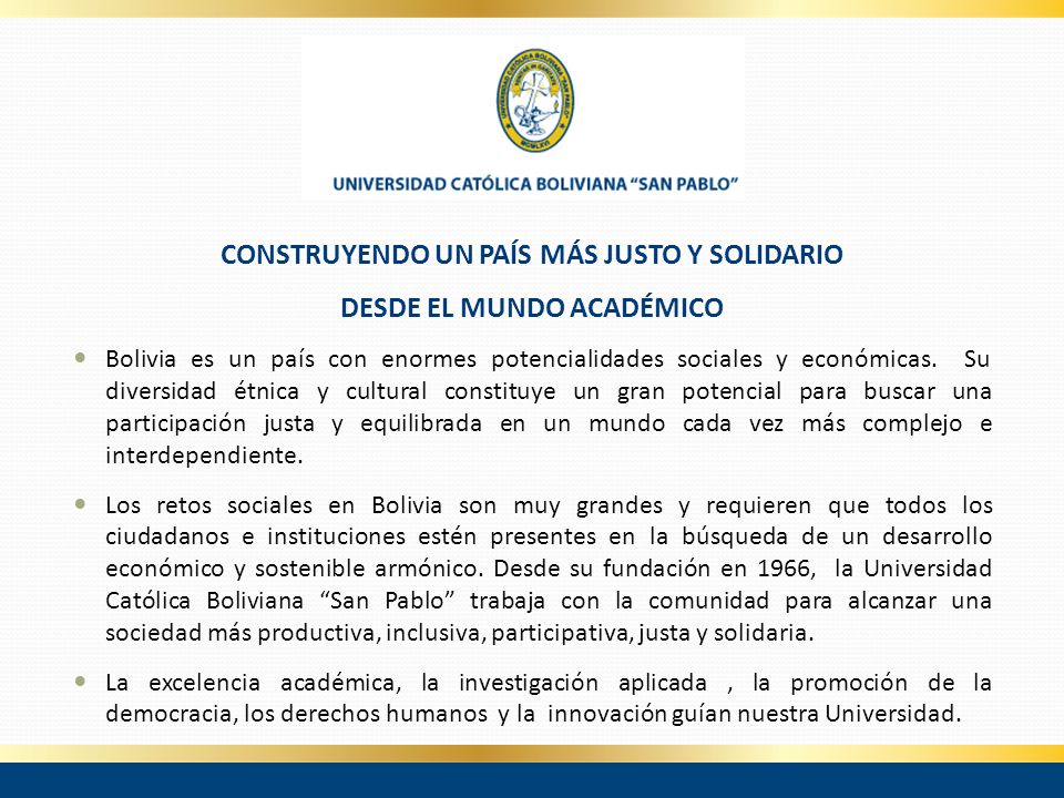 CONSTRUYENDO UN PAÍS MÁS JUSTO Y SOLIDARIO DESDE EL MUNDO ACADÉMICO