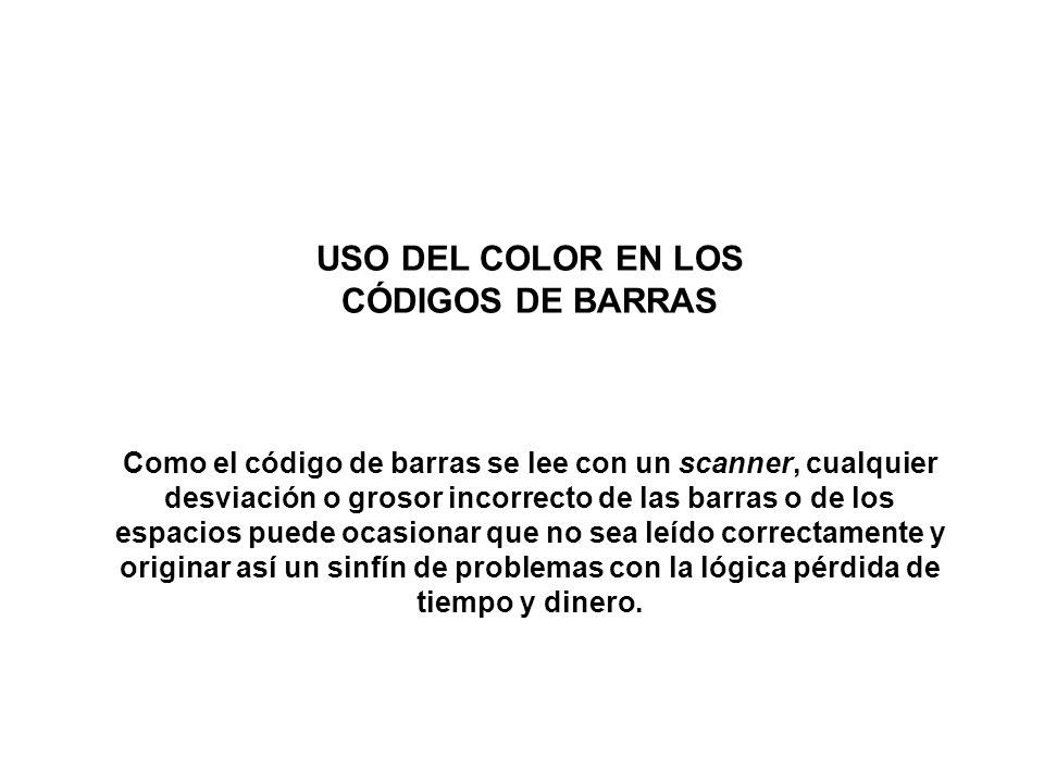 USO DEL COLOR EN LOS CÓDIGOS DE BARRAS