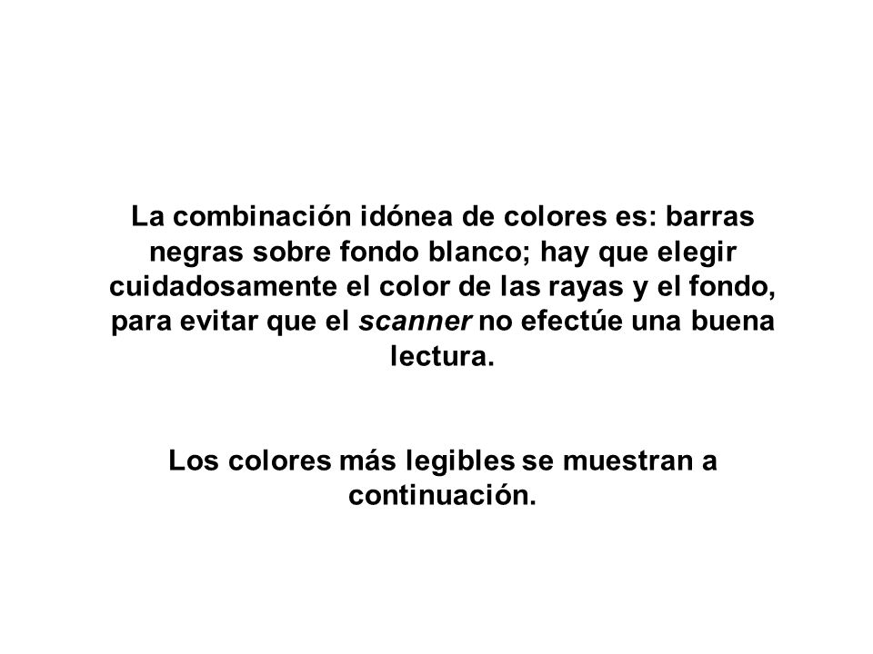 Los colores más legibles se muestran a continuación.