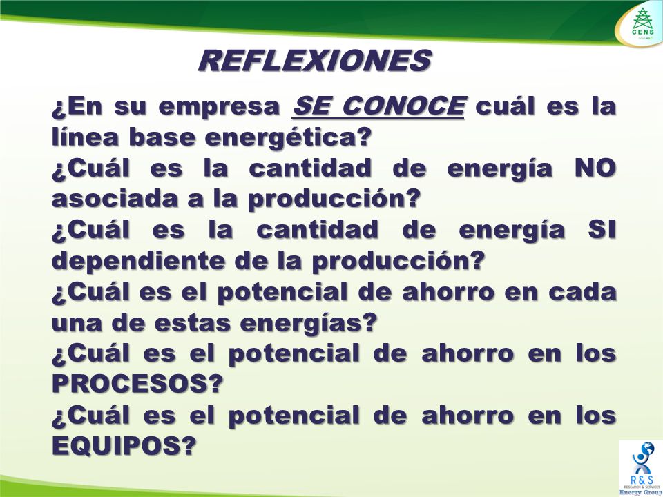 REFLEXIONES ¿En su empresa SE CONOCE cuál es la línea base energética