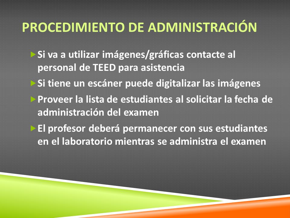 Procedimiento de administración