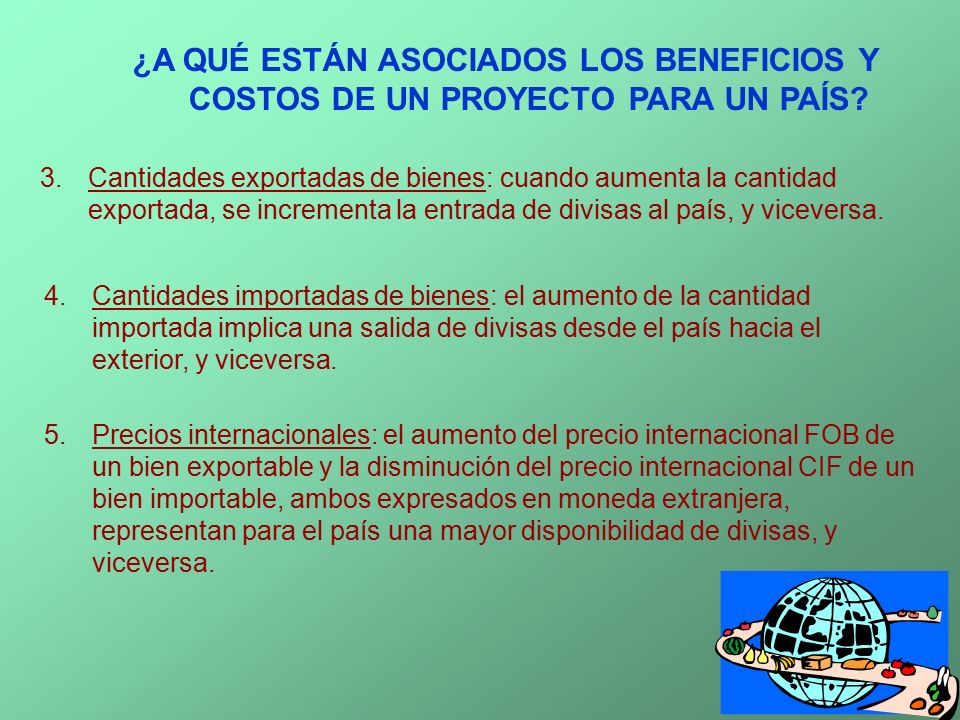 ¿A QUÉ ESTÁN ASOCIADOS LOS BENEFICIOS Y COSTOS DE UN PROYECTO PARA UN PAÍS