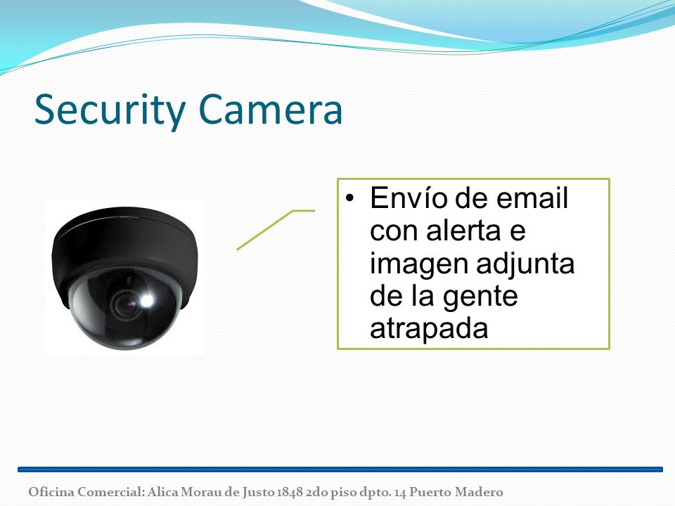 Security Camera Envío de  con alerta e imagen adjunta de la gente atrapada.