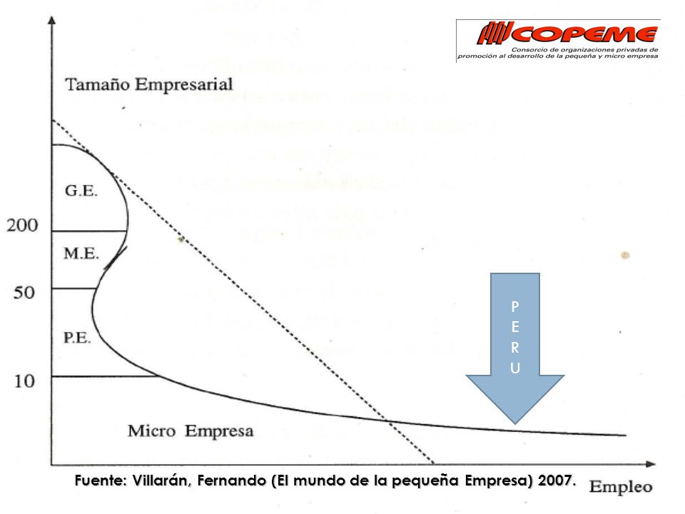 PERÚ P E R U Fuente: Villarán, Fernando (El mundo de la pequeña Empresa) 2007.