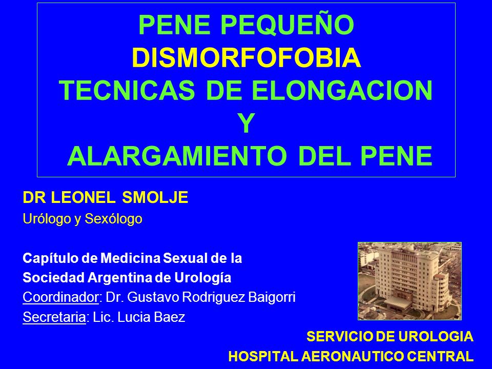PENE PEQUEÑO DISMORFOFOBIA TECNICAS DE ELONGACION Y ALARGAMIENTO DEL PENE
