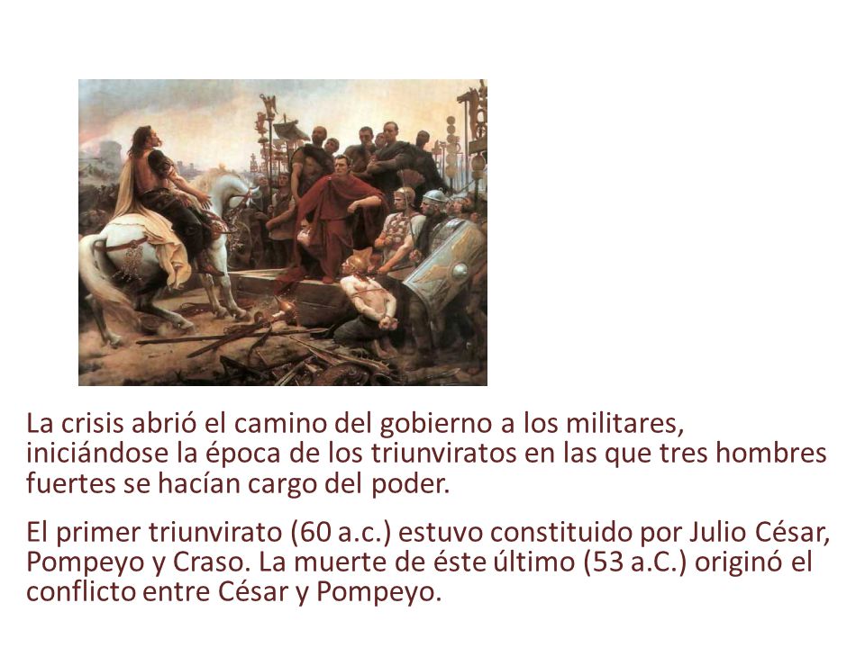 La crisis abrió el camino del gobierno a los militares, iniciándose la época de los triunviratos en las que tres hombres fuertes se hacían cargo del poder.