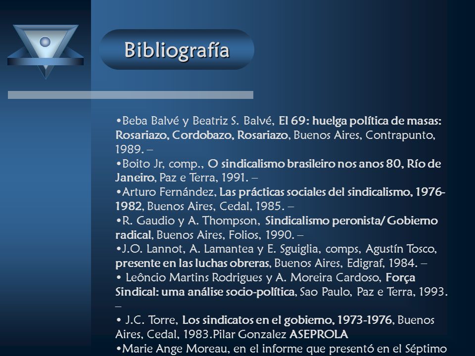 Bibliografía Beba Balvé y Beatriz S. Balvé, El 69: huelga política de masas: Rosariazo, Cordobazo, Rosariazo, Buenos Aires, Contrapunto, –
