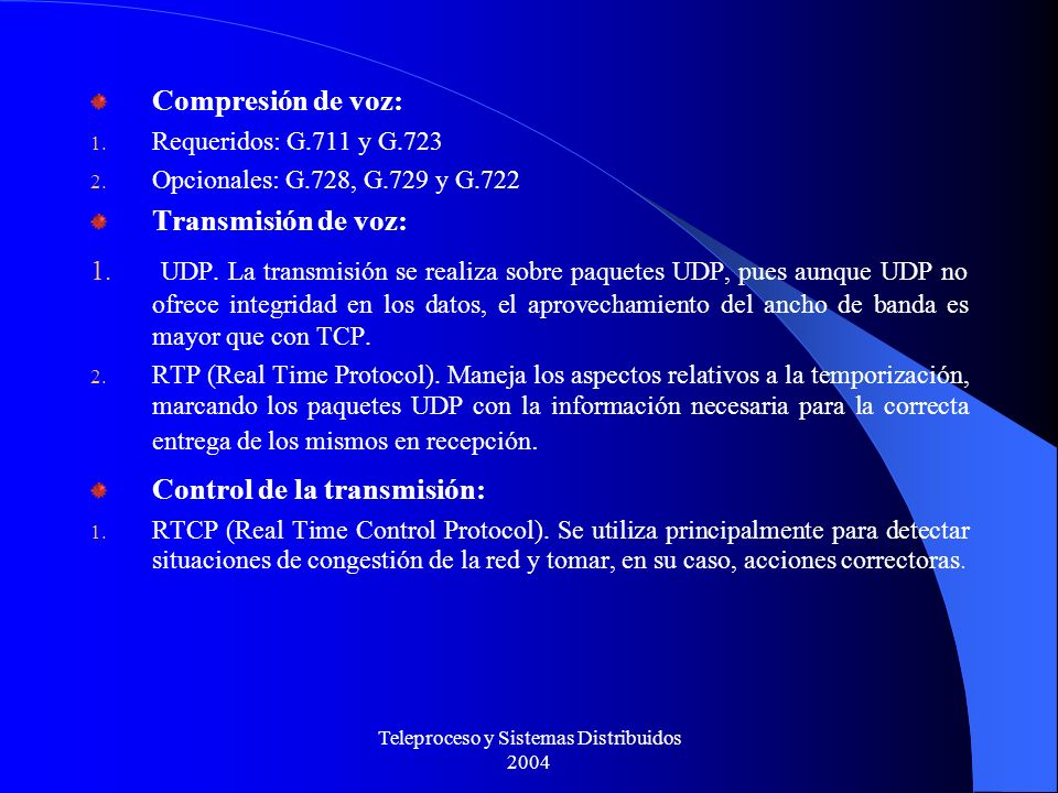 Teleproceso y Sistemas Distribuidos 2004