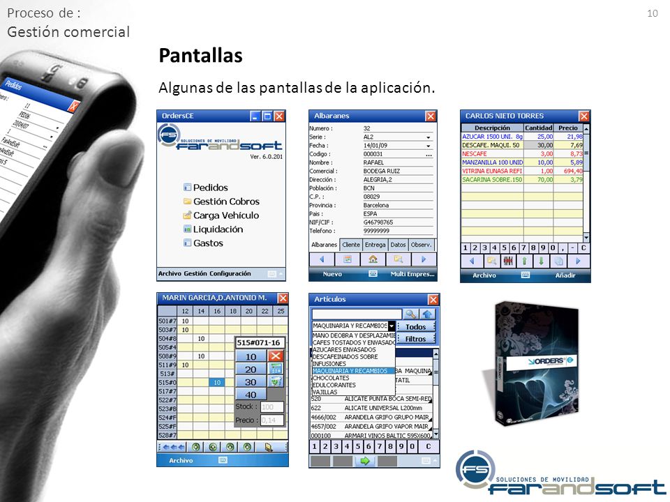 Pantallas Algunas de las pantallas de la aplicación.