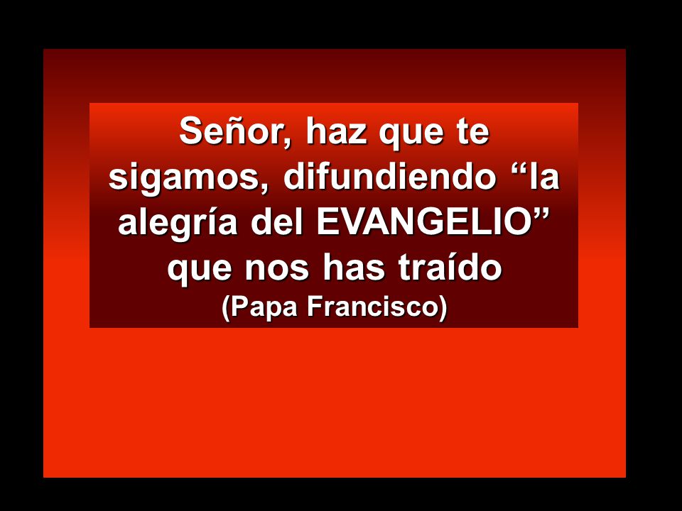 Señor, haz que te sigamos, difundiendo la alegría del EVANGELIO que nos has traído