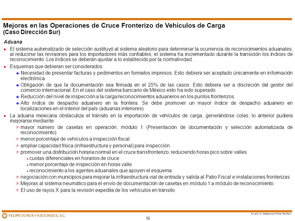 Mejoras en las Operaciones de Cruce Fronterizo de Vehículos de Carga