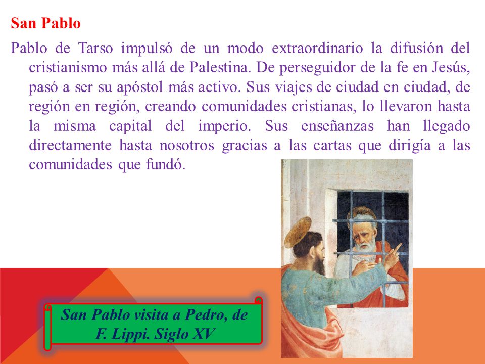 San Pablo visita a Pedro, de F. Lippi. Siglo XV
