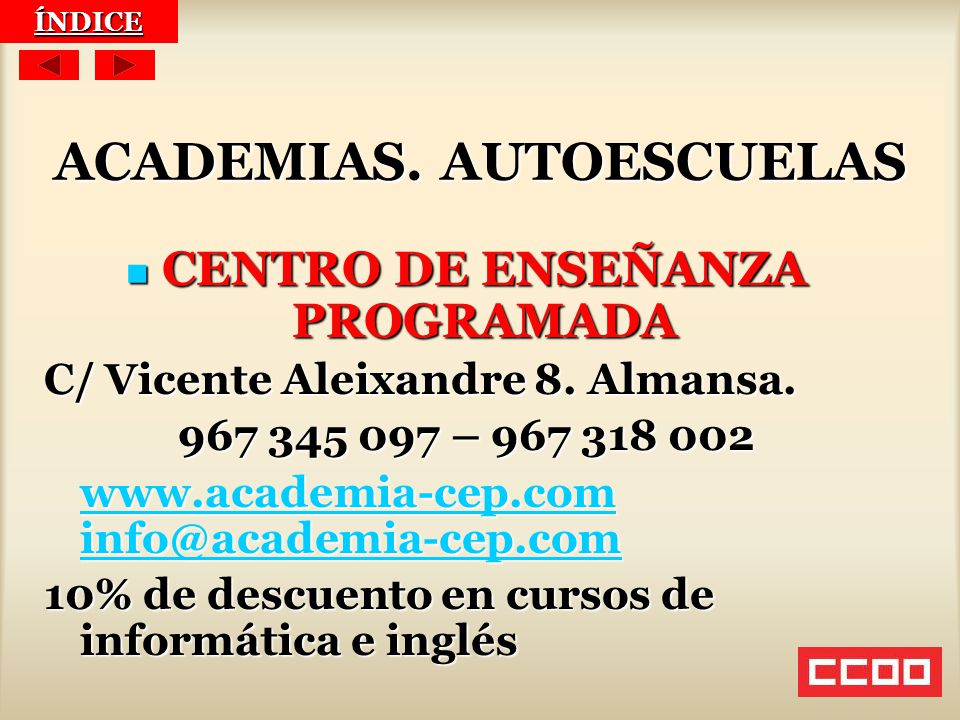 ACADEMIAS. AUTOESCUELAS