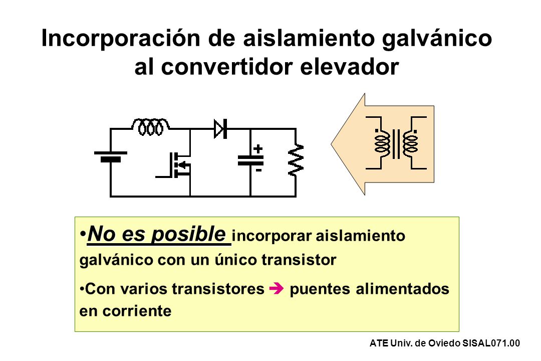 Incorporación de aislamiento galvánico al convertidor elevador
