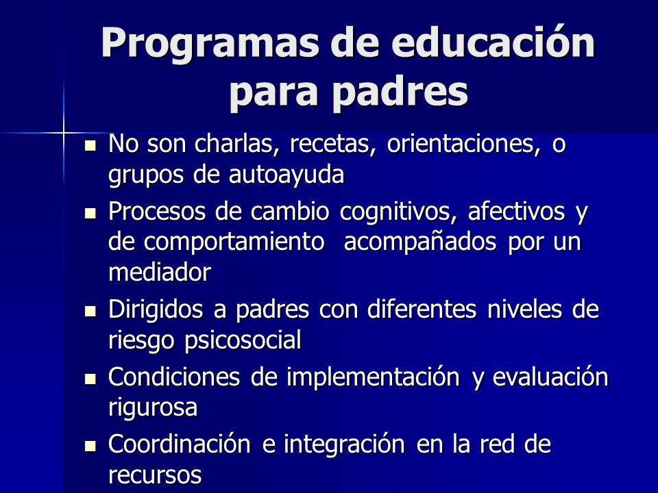 Programas de educación para padres