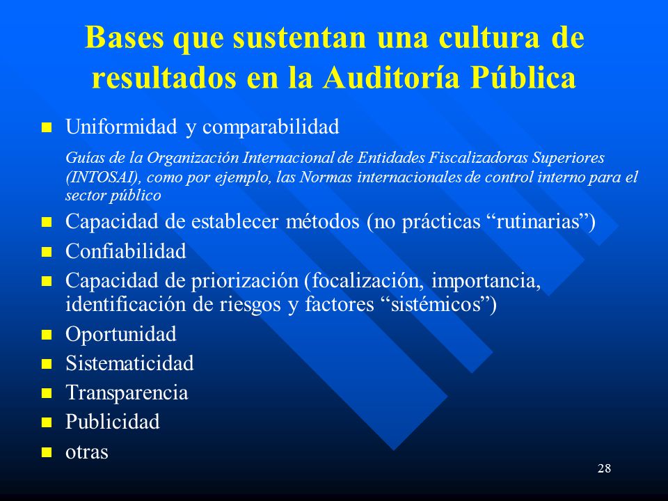 Bases que sustentan una cultura de resultados en la Auditoría Pública
