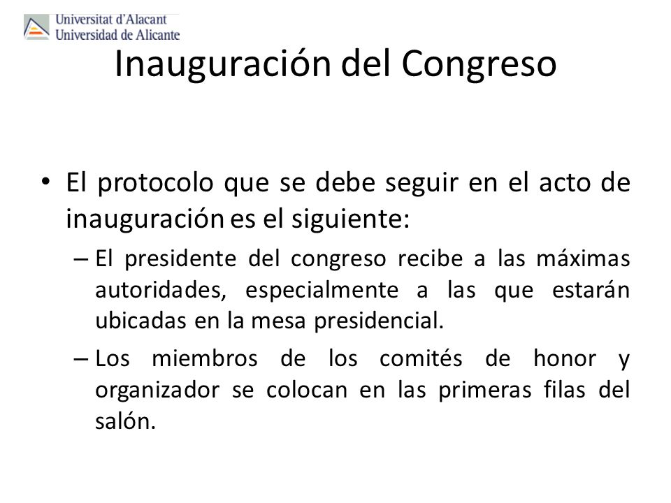 Inauguración del Congreso
