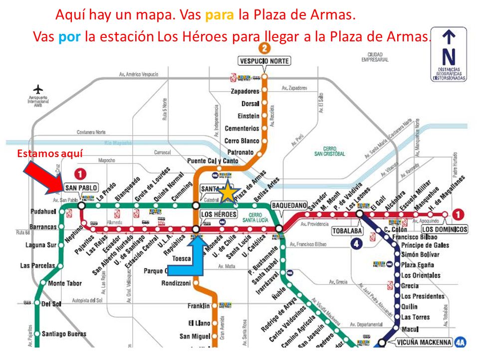 Aquí hay un mapa. Vas para la Plaza de Armas.