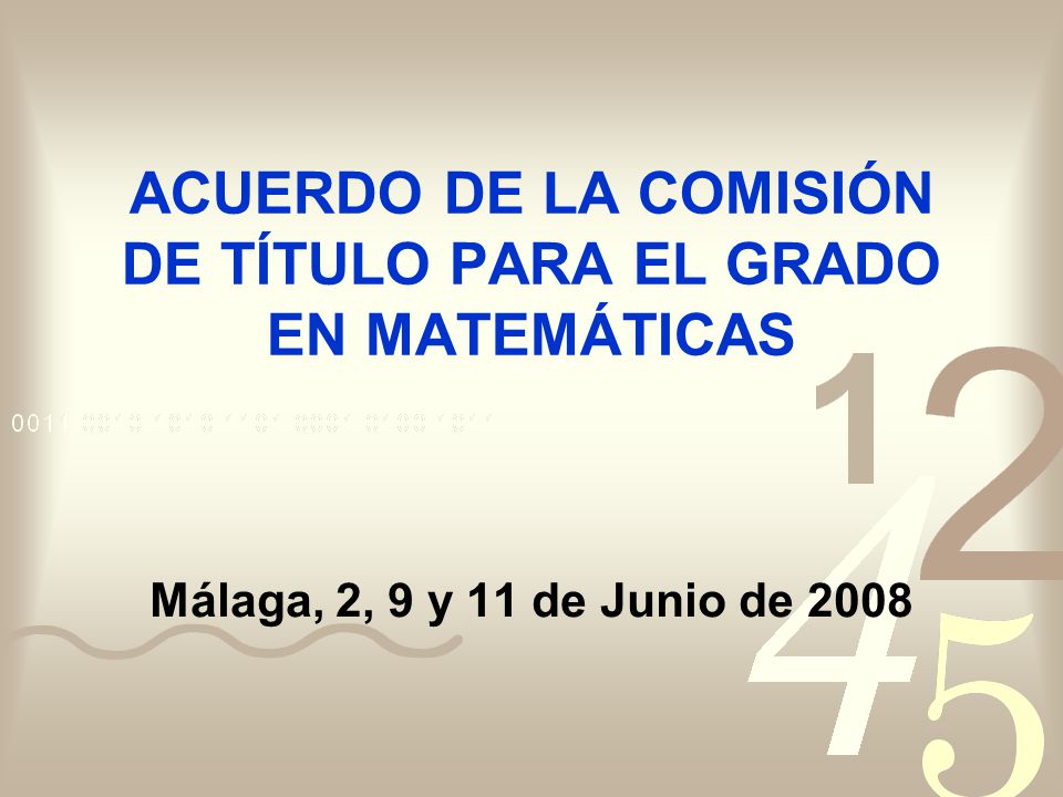 ACUERDO DE LA COMISIÓN DE TÍTULO PARA EL GRADO EN MATEMÁTICAS