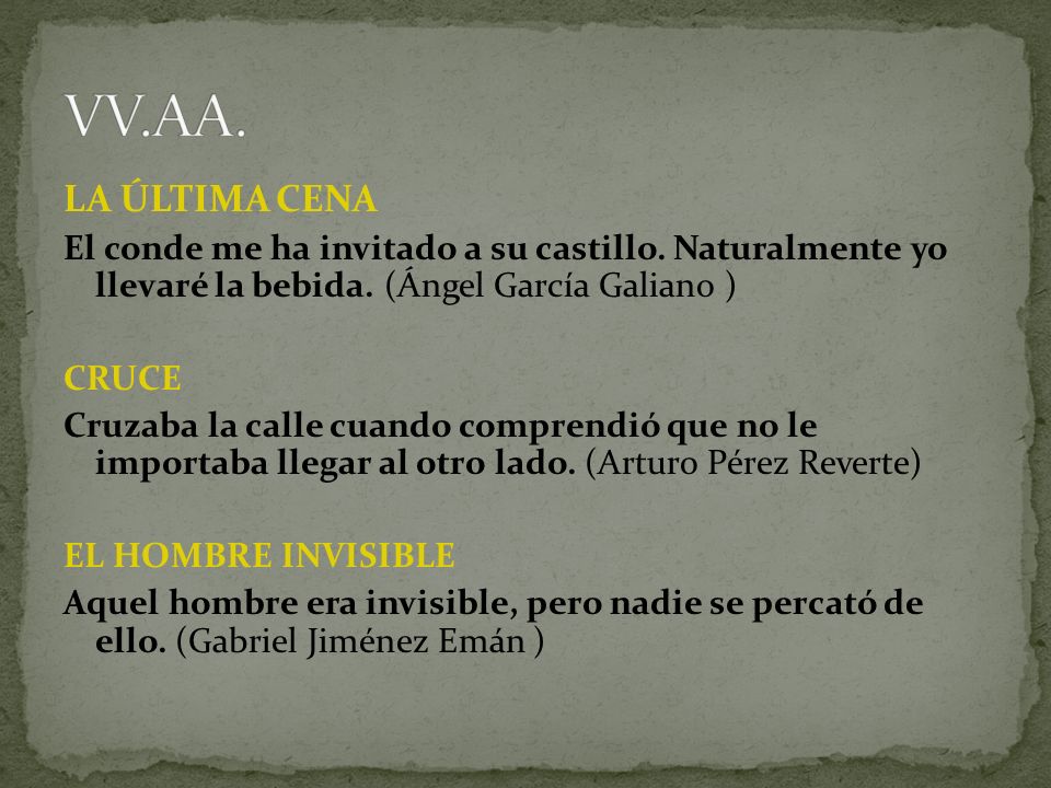 VV.AA. LA ÚLTIMA CENA. El conde me ha invitado a su castillo. Naturalmente yo llevaré la bebida. (Ángel García Galiano )