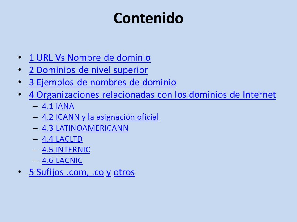 Contenido 1 URL Vs Nombre de dominio 2 Dominios de nivel superior