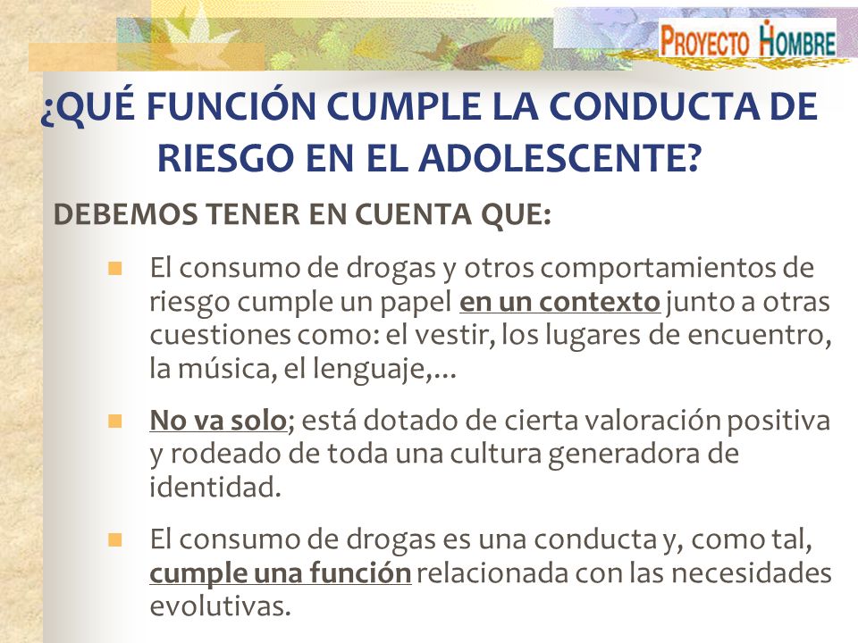 ¿QUÉ FUNCIÓN CUMPLE LA CONDUCTA DE RIESGO EN EL ADOLESCENTE