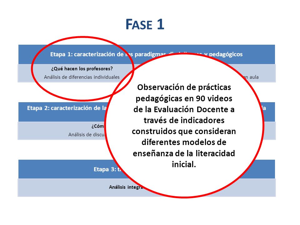 Fase 1 Etapa 1: caracterización de los paradigmas disciplinares y pedagógicos. ¿Qué hacen los profesores