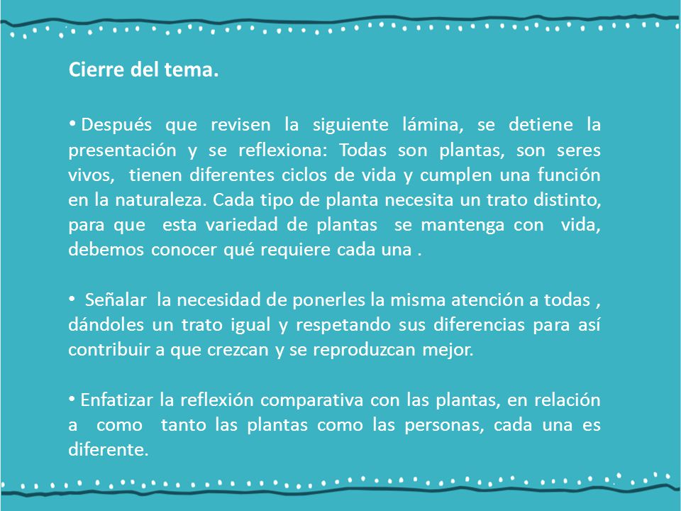 Cierre del tema.