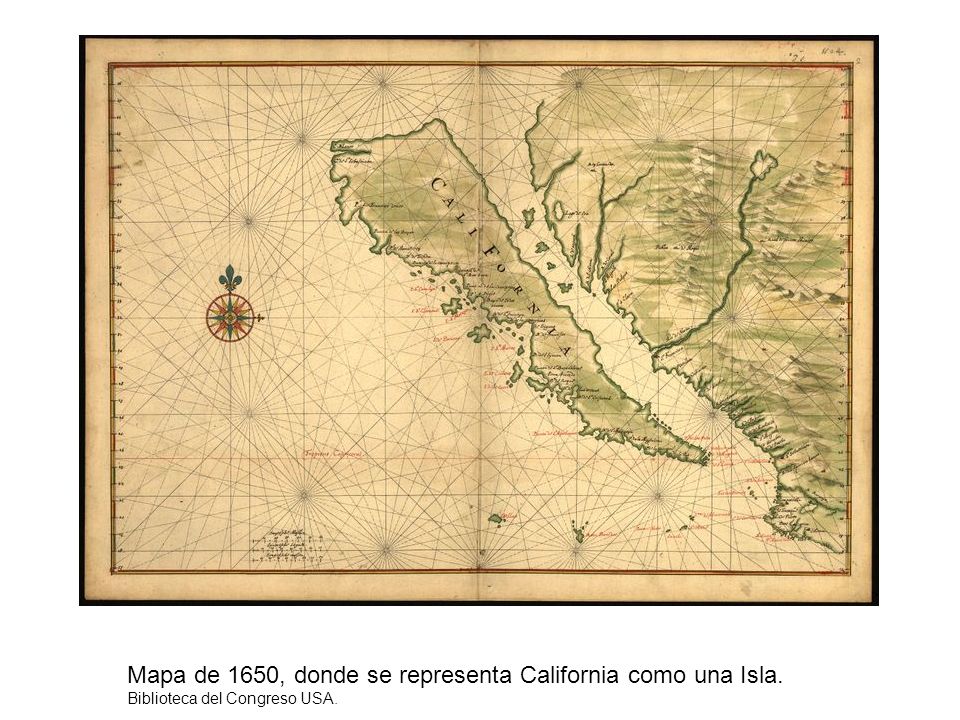Mapa de 1650, donde se representa California como una Isla