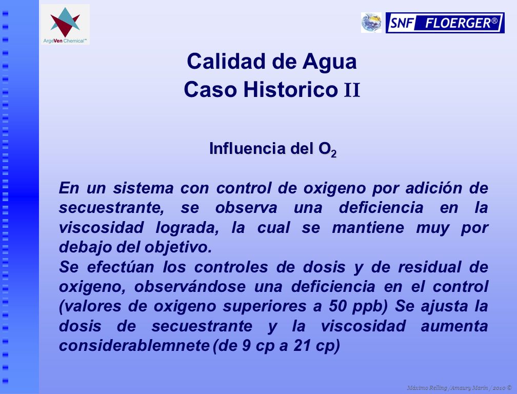 Calidad de Agua Caso Historico II Influencia del O2