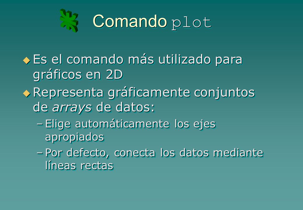 Comando plot Es el comando más utilizado para gráficos en 2D