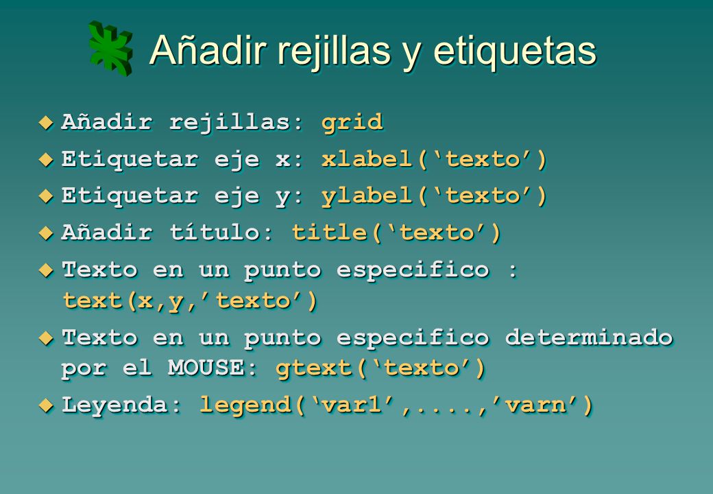 Añadir rejillas y etiquetas