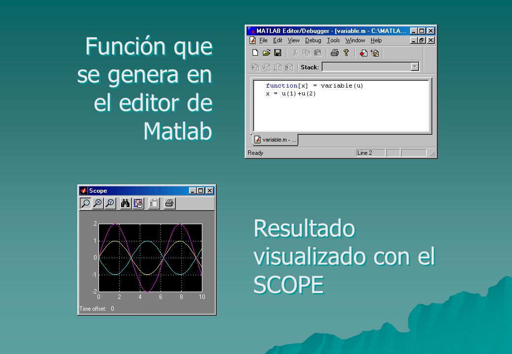 Función que se genera en el editor de Matlab