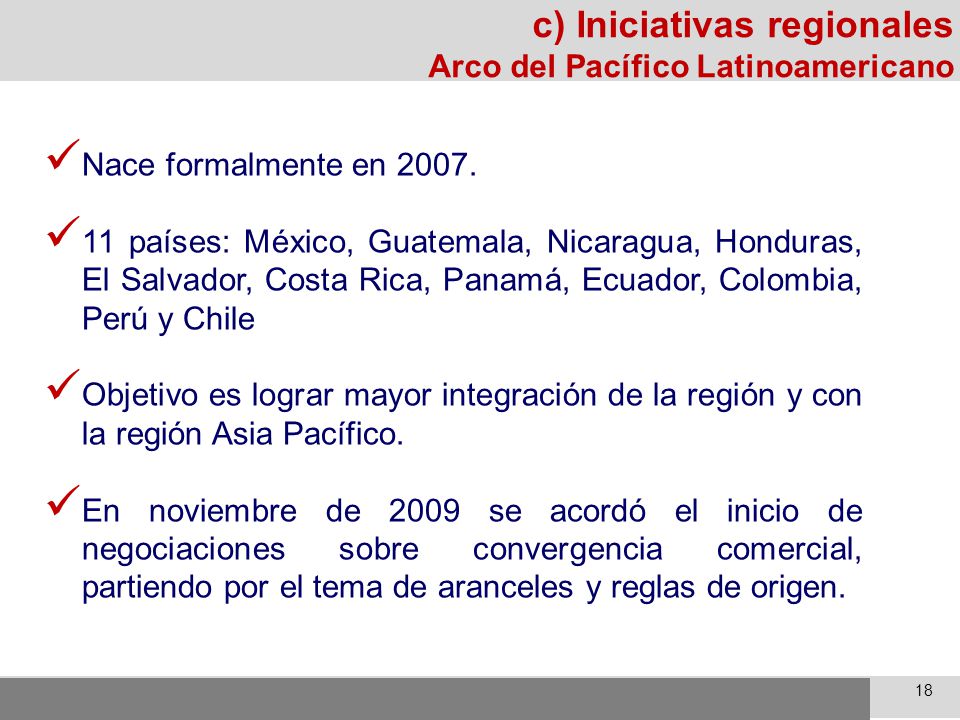 c) Iniciativas regionales