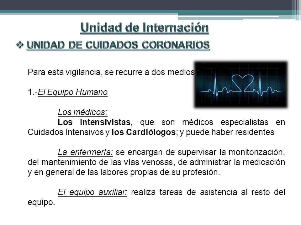 UNIDAD DE CUIDADOS CORONARIOS