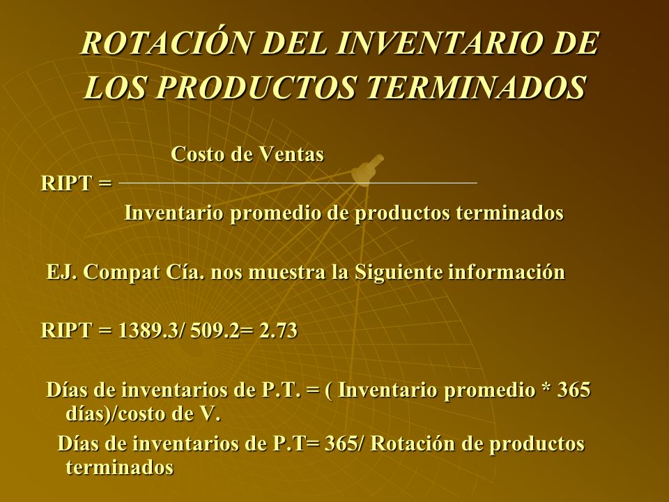 ROTACIÓN DEL INVENTARIO DE LOS PRODUCTOS TERMINADOS