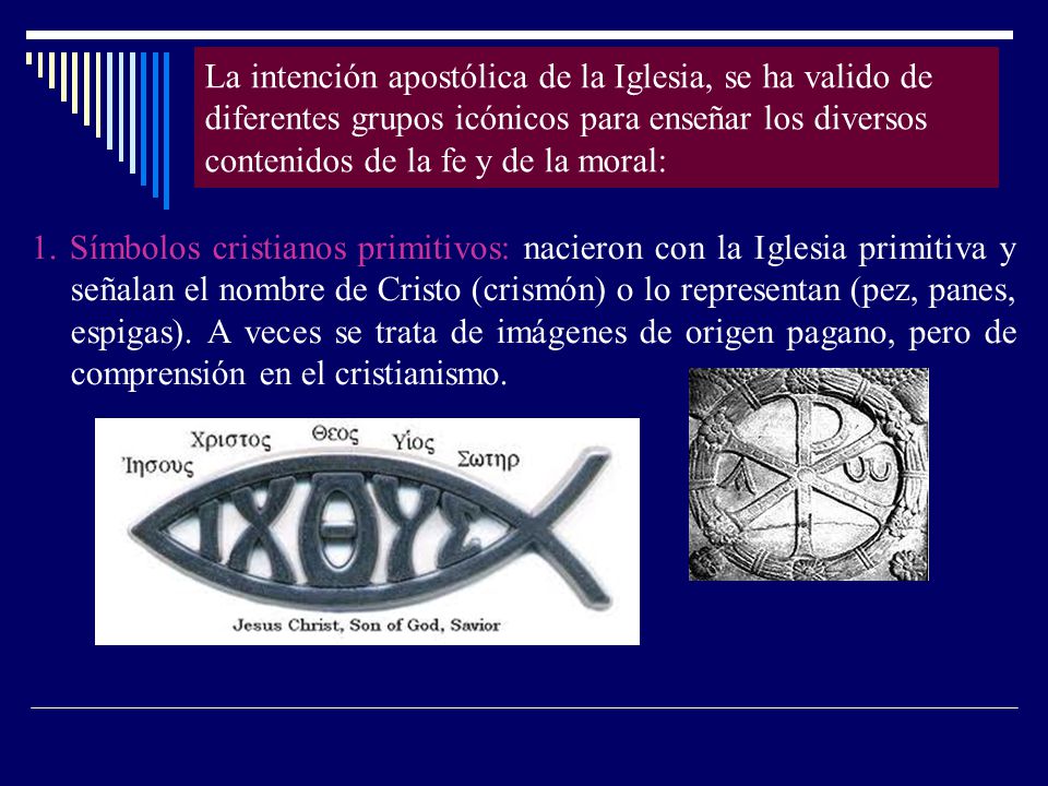 La intención apostólica de la Iglesia, se ha valido de diferentes grupos icónicos para enseñar los diversos contenidos de la fe y de la moral:
