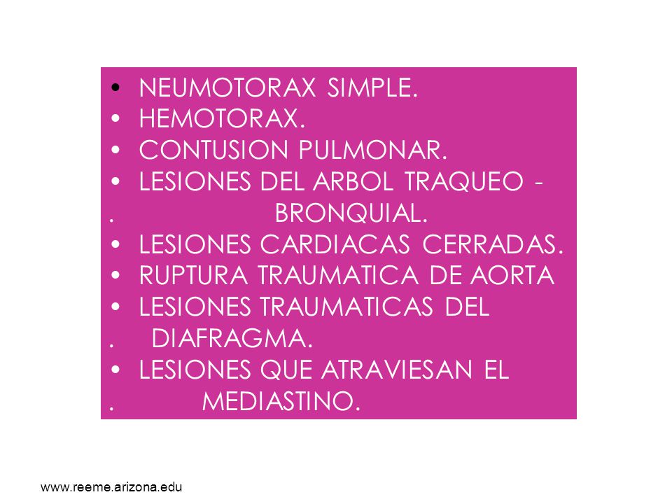 LESIONES DEL ARBOL TRAQUEO - . BRONQUIAL. LESIONES CARDIACAS CERRADAS.