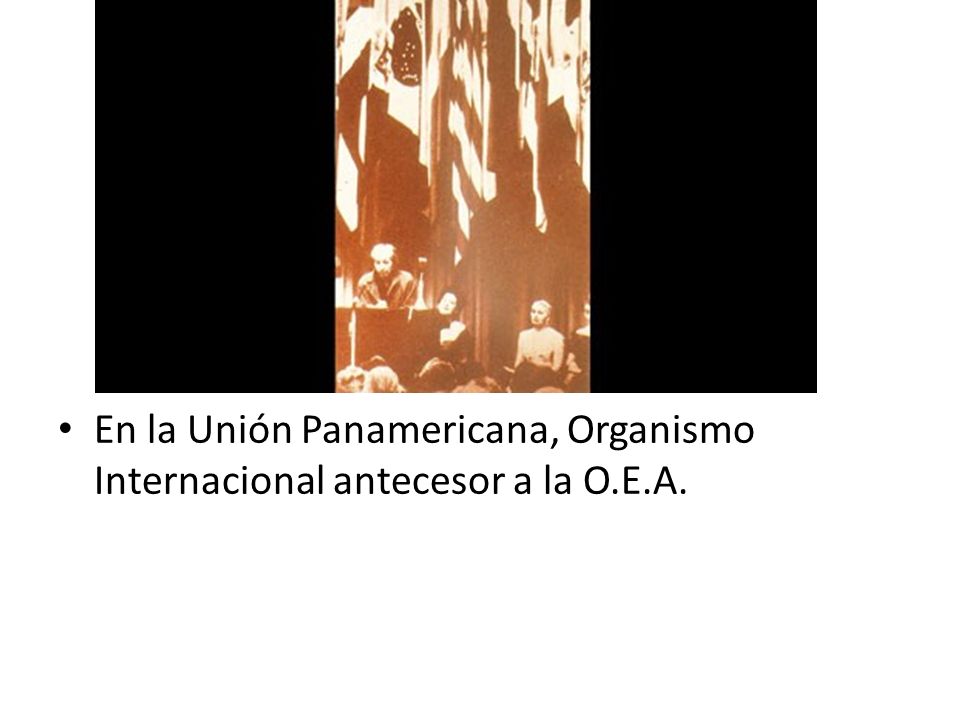 En la Unión Panamericana, Organismo Internacional antecesor a la O. E