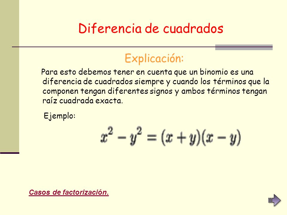 Diferencia de cuadrados