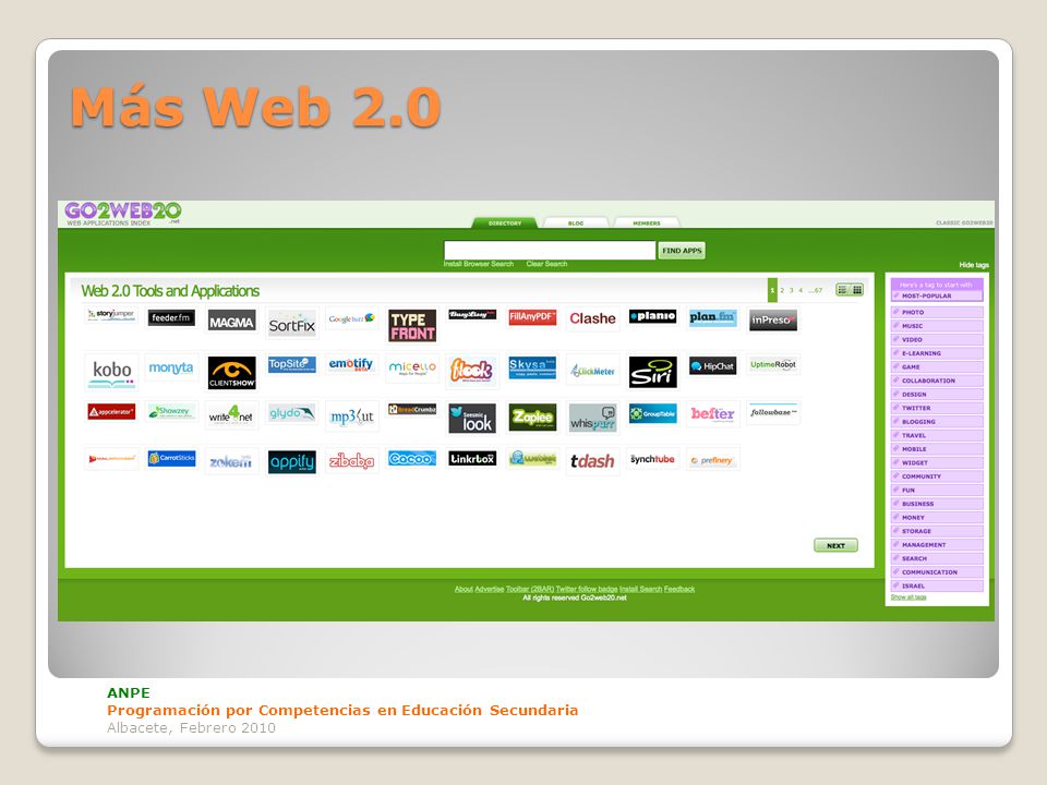 Más Web 2.0 ANPE Programación por Competencias en Educación Secundaria