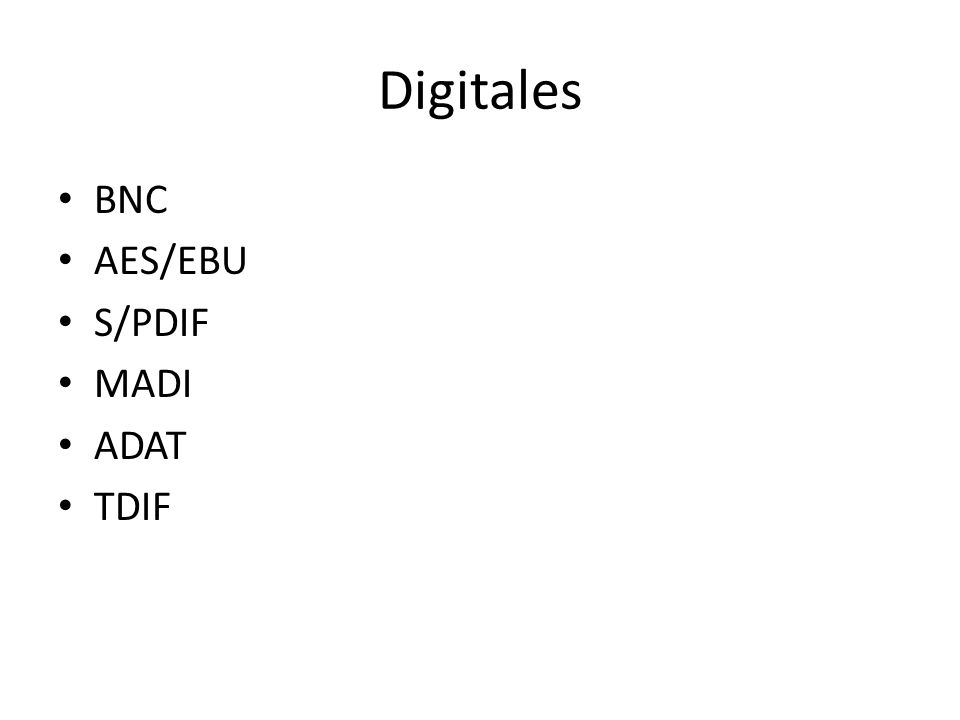 Digitales BNC AES/EBU S/PDIF MADI ADAT TDIF