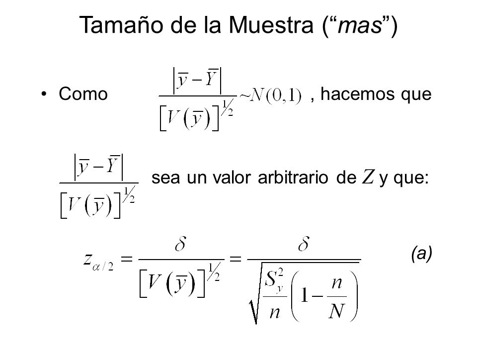 Tamaño de la Muestra ( mas )