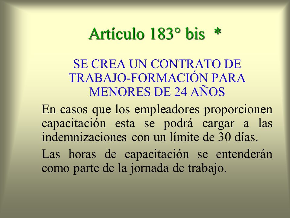 SE CREA UN CONTRATO DE TRABAJO-FORMACIÓN PARA MENORES DE 24 AÑOS