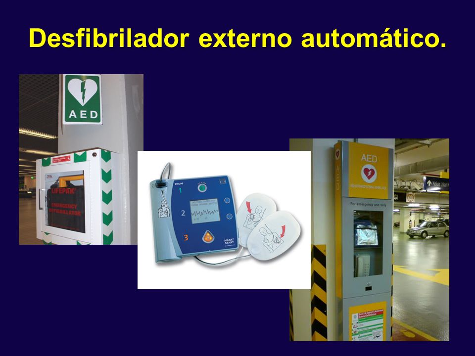 Desfibrilador externo automático.
