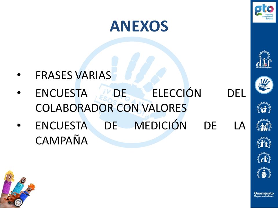 ANEXOS FRASES VARIAS ENCUESTA DE ELECCIÓN DEL COLABORADOR CON VALORES