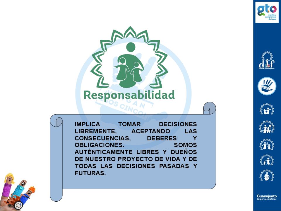 IMPLICA TOMAR DECISIONES LIBREMENTE, ACEPTANDO LAS CONSECUENCIAS, DEBERES Y OBLIGACIONES.