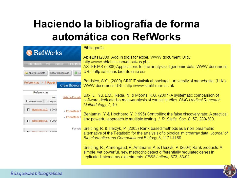 Haciendo la bibliografía de forma automática con RefWorks